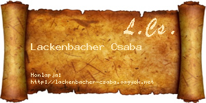 Lackenbacher Csaba névjegykártya